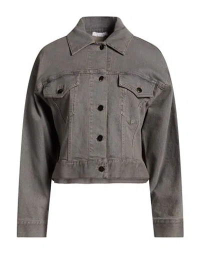 Peserico Easy Woman Denim Outerwear Grey Size 6 Cotton, Elastane In Gray