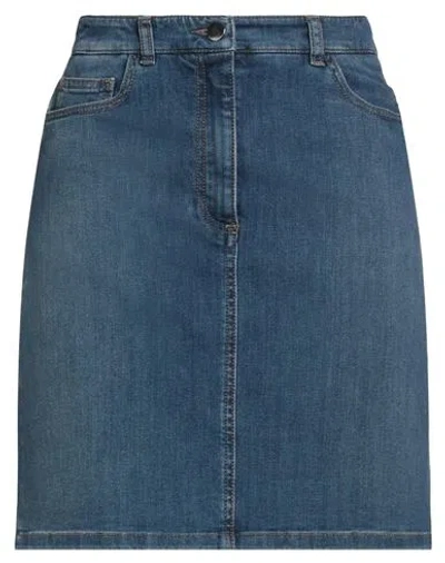 Peserico Easy Woman Denim Skirt Blue Size 6 Cotton, Polyester, Elastane
