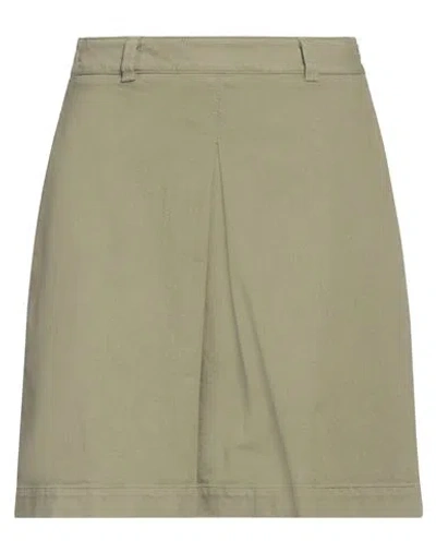 Peserico Easy Woman Denim Skirt Sage Green Size 6 Cotton, Elastane