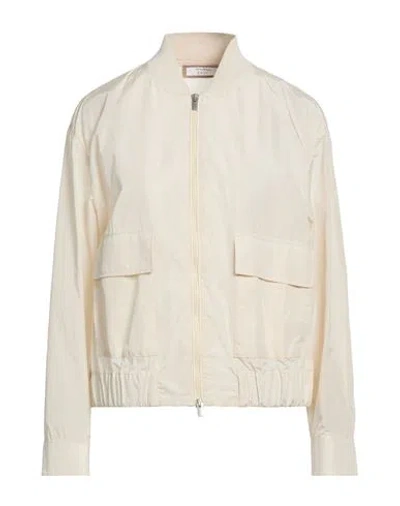 Peserico Easy Woman Jacket Beige Size 6 Polyamide, Cotton In Neutral