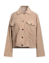 Peserico Easy Woman Jacket Camel Size 6 Cotton, Elastane In Neutral