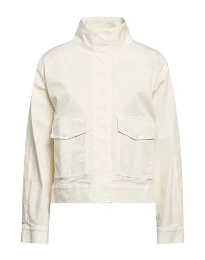 Peserico Easy Woman Jacket Ivory Size 6 Cotton, Elastane In White