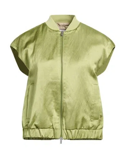 Peserico Easy Woman Jacket Light Green Size 10 Viscose, Linen