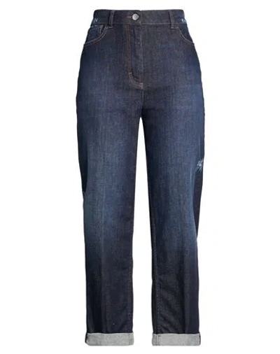 Peserico Easy Woman Jeans Blue Size 6 Cotton, Elastane