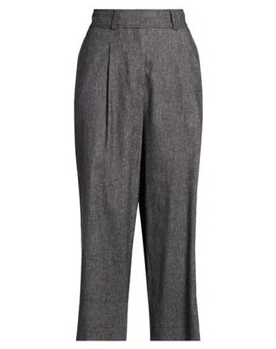 Peserico Easy Woman Jeans Charcoal Size 14 Cotton, Linen, Elastane In Gray