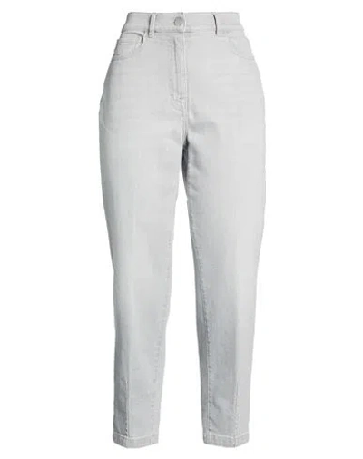 Peserico Easy Woman Jeans Grey Size 14 Cotton, Elastane In Gray