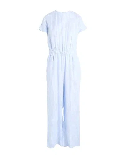 Peserico Easy Woman Jumpsuit Azure Size 6 Linen In Blue