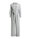 Peserico Easy Woman Jumpsuit Light Grey Size 10 Wool, Polyester, Viscose, Polyamide, Elastane In Black