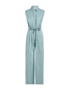 Shop Peserico Easy Woman Jumpsuit Pastel Blue Size 6 Cotton, Elastane
