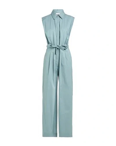 Peserico Easy Woman Jumpsuit Pastel Blue Size 6 Cotton, Elastane