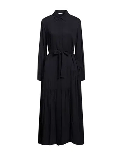Peserico Easy Woman Maxi Dress Midnight Blue Size 6 Viscose, Virgin Wool
