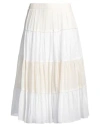 Peserico Easy Woman Maxi Skirt Ivory Size 14 Cotton