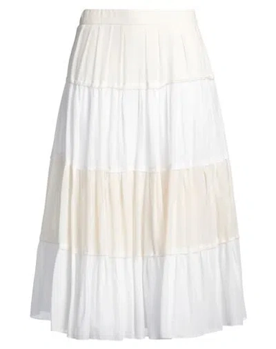 Peserico Easy Woman Maxi Skirt Ivory Size 14 Cotton