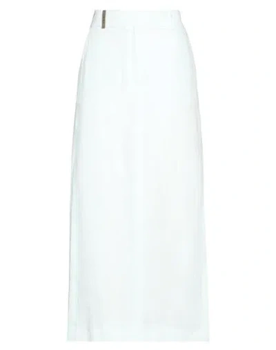 Peserico Easy Woman Maxi Skirt Light Green Size 6 Linen