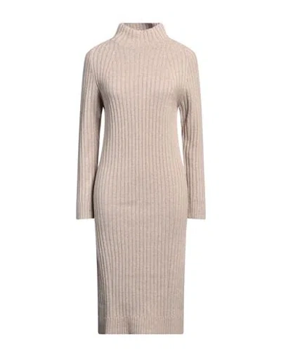 Peserico Easy Woman Midi Dress Beige Size 8 Wool, Cashmere, Polyester