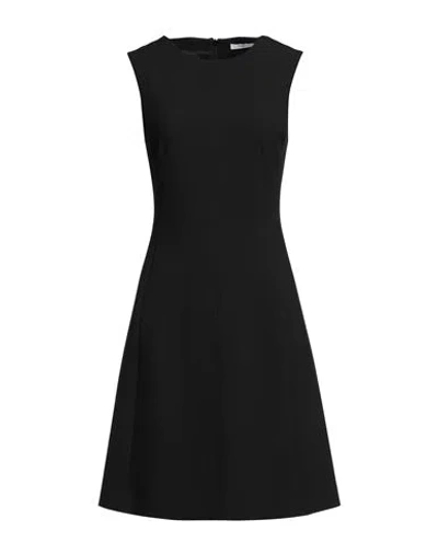 Peserico Easy Woman Midi Dress Black Size 8 Polyester, Viscose, Cotton, Elastane