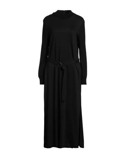 Peserico Easy Woman Midi Dress Black Size 10 Viscose, Virgin Wool, Polyamide