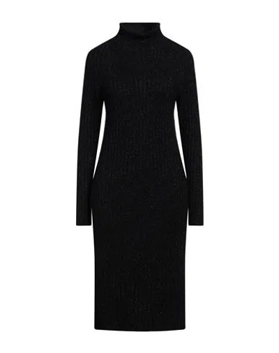 Peserico Easy Woman Midi Dress Black Size 6 Wool, Cashmere, Polyester