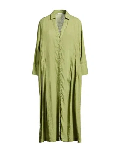 Peserico Easy Woman Midi Dress Green Size 16 Linen