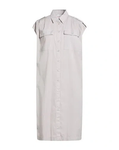 Peserico Easy Woman Midi Dress Light Grey Size 6 Cotton, Polyamide, Elastane In Gray
