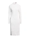 Peserico Easy Woman Midi Dress Light Grey Size 6 Wool, Cashmere, Polyester In Grey
