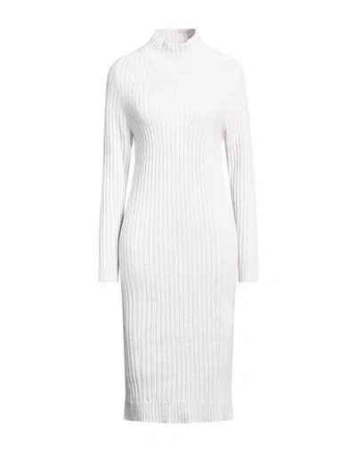 Peserico Easy Woman Midi Dress Light Grey Size 6 Wool, Cashmere, Polyester