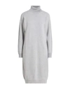 Peserico Easy Woman Midi Dress Light Grey Size 8 Merino Wool, Wool, Cashmere, Polyester In Gray