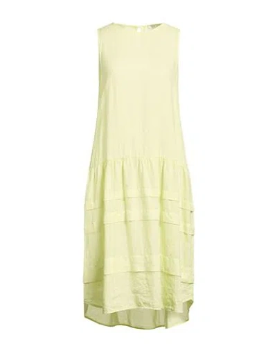 Peserico Easy Woman Midi Dress Lime Green Size 6 Linen