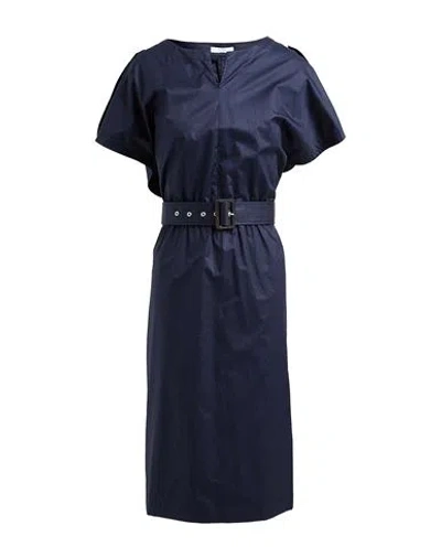 Peserico Easy Woman Midi Dress Navy Size 14 Cotton, Elastane