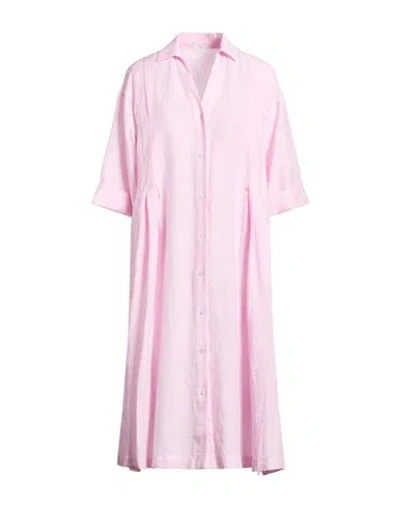 Peserico Easy Woman Midi Dress Pink Size 6 Linen