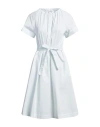 Peserico Easy Woman Midi Dress Sky Blue Size 6 Cotton, Polyamide, Elastane In Blue