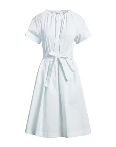 Peserico Easy Woman Midi Dress Sky Blue Size 6 Cotton, Polyamide, Elastane In White