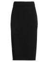 Peserico Easy Woman Midi Skirt Black Size 6 Merino Wool In Black