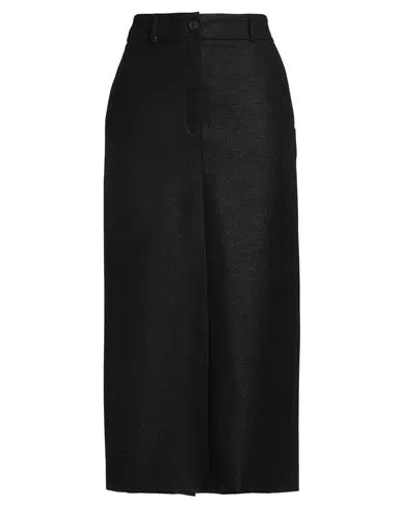Peserico Easy Woman Midi Skirt Charcoal Size 10 Virgin Wool, Viscose, Polyamide, Elastane In Black