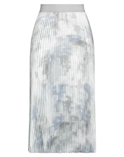 Peserico Easy Woman Midi Skirt Light Grey Size 6 Polyester