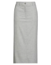 Peserico Easy Woman Midi Skirt Light Grey Size 6 Wool, Polyester, Viscose, Polyamide, Elastane In Gray