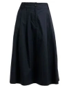Peserico Easy Woman Midi Skirt Midnight Blue Size 12 Cotton, Elastane In Blue