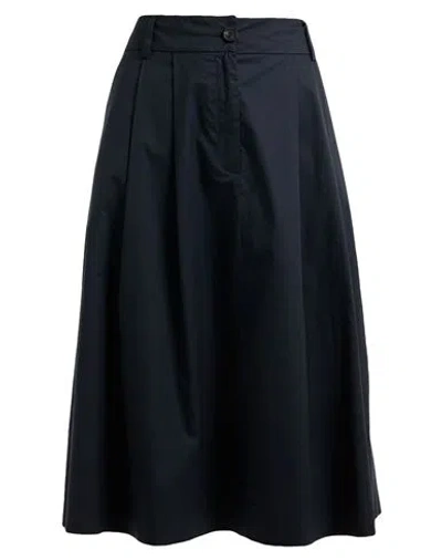 Peserico Easy Woman Midi Skirt Midnight Blue Size 12 Cotton, Elastane