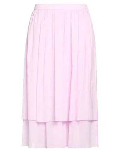 Peserico Easy Woman Midi Skirt Pink Size 6 Cotton