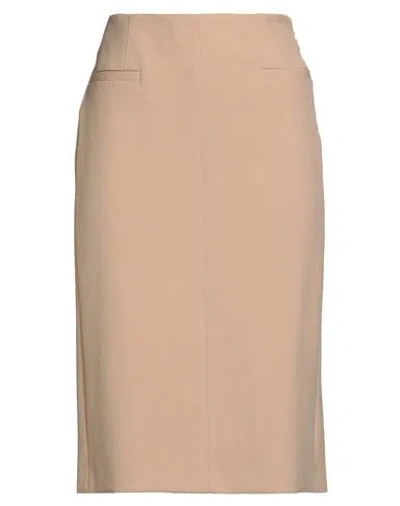 Peserico Easy Woman Midi Skirt Sand Size 6 Polyester, Viscose, Cotton, Elastane In Neutral