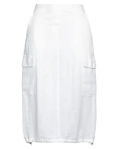 Peserico Easy Woman Midi Skirt White Size 6 Linen