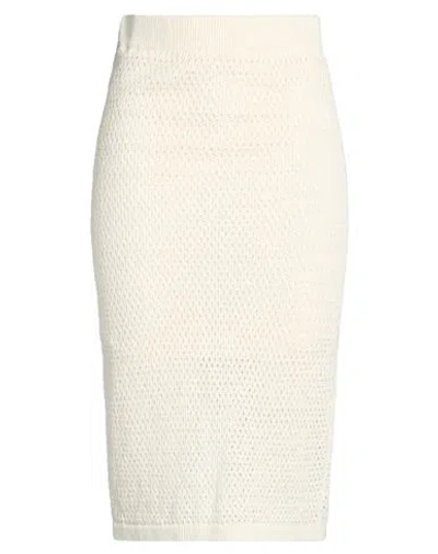 Peserico Easy Woman Midi Skirt White Size 6 Linen, Cotton