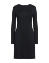 Peserico Easy Woman Mini Dress Midnight Blue Size 6 Viscose, Virgin Wool, Polyamide In Blue