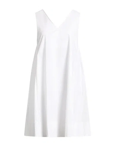 Peserico Easy Woman Mini Dress White Size 8 Cotton, Elastane