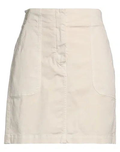 Peserico Easy Woman Mini Skirt Ivory Size 6 Cotton, Elastane In Gold