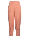 Peserico Easy Woman Pants Apricot Size 6 Cotton, Elastane In Orange