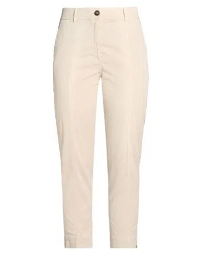 Peserico Easy Woman Pants Beige Size 0 Cotton, Elastane In Neutral