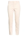 Peserico Easy Woman Pants Beige Size 14 Cotton, Elastane In Neutral