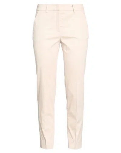 Peserico Easy Woman Pants Beige Size 14 Cotton, Elastane In Neutral