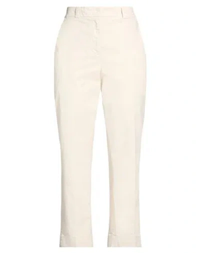 Peserico Easy Woman Pants Beige Size 14 Cotton, Elastane In Neutral